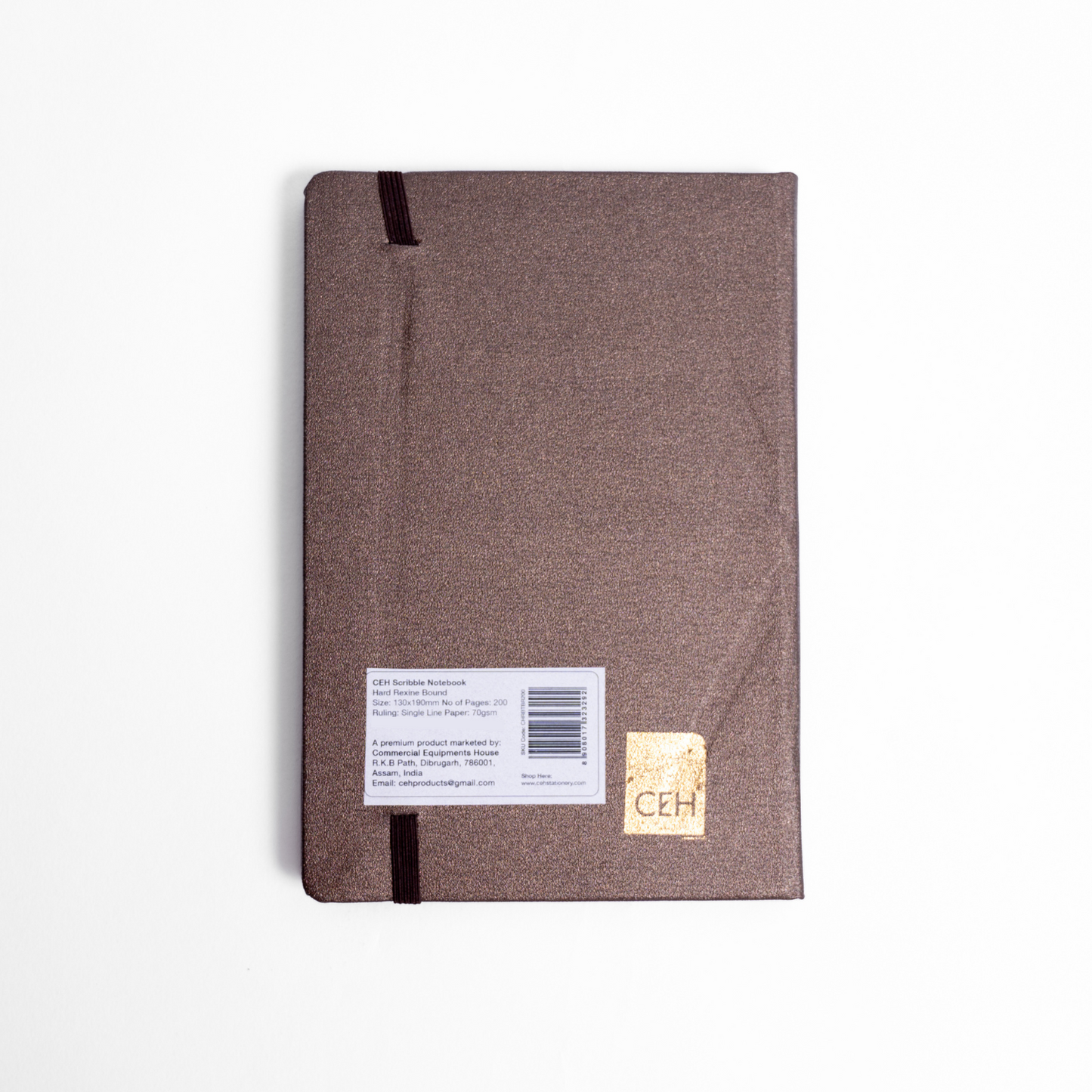 CEH STATIONERY | PREMIUM DIARY | Table size 130 x 190 Hard Rexine Bound 200P Ruled (Brown)
