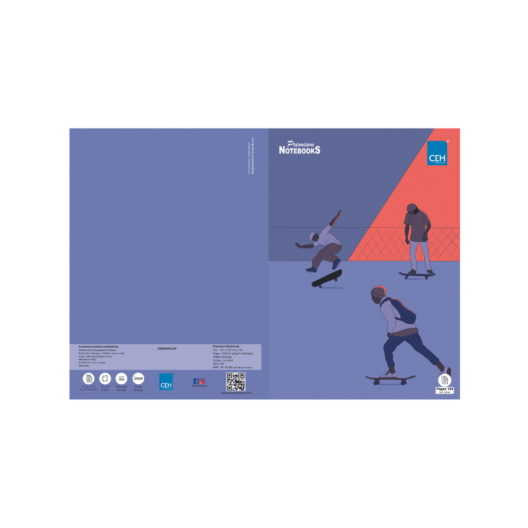CEH| NOTEBOOK | A4 (297mmx210mm) | 60 GSM | 124 pages | Ruled