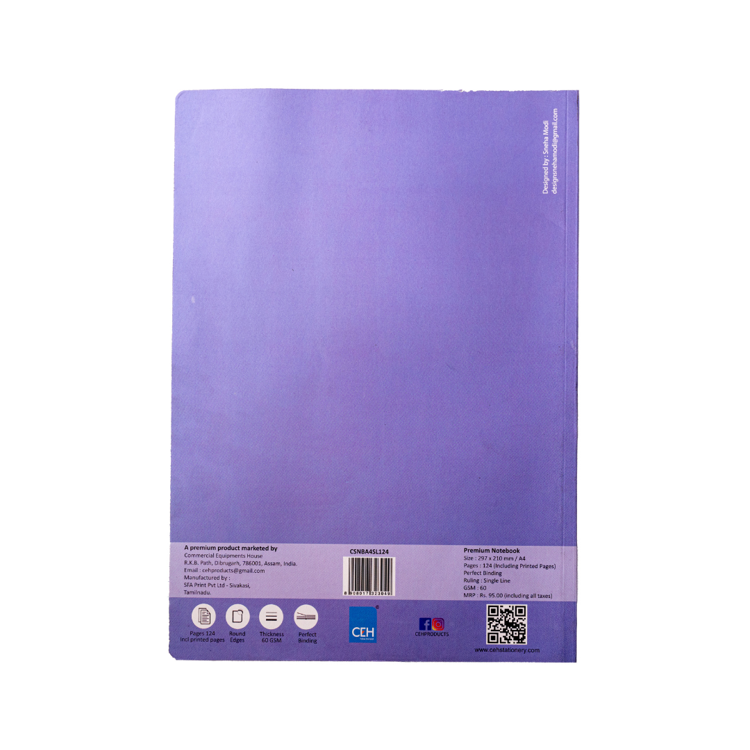 CEH| NOTEBOOK | A4 (297mmx210mm) | 60 GSM | 124 pages | Ruled