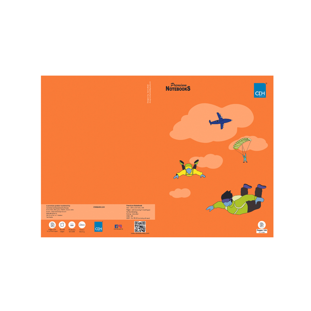 CEH| NOTEBOOK | A4 (297mmx210mm) | 60 GSM | 124 pages | Unruled