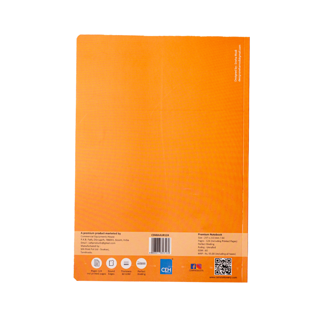 CEH| NOTEBOOK | A4 (297mmx210mm) | 60 GSM | 124 pages | Unruled