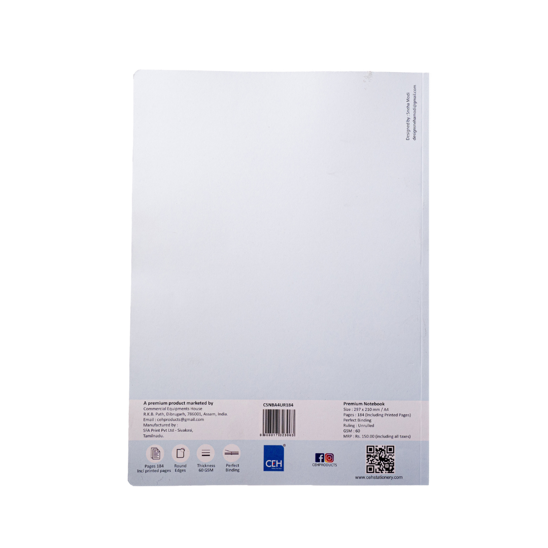 CEH| NOTEBOOK | A4 (297mmx210mm) | 60 GSM | 184 pages | Unruled