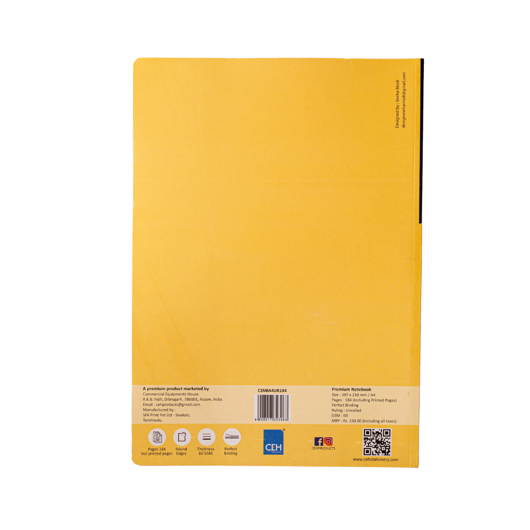 CEH| NOTEBOOK | A4 (297mmx210mm) | 60 GSM | 184 pages | Unruled